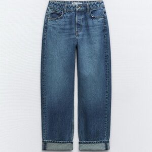 Zara Relaxed Fit Rigid High Rise Jeans